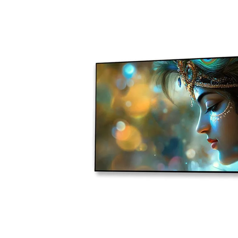 Krishnas Mystic Glow Canvas Wall Painting With Frame media 5