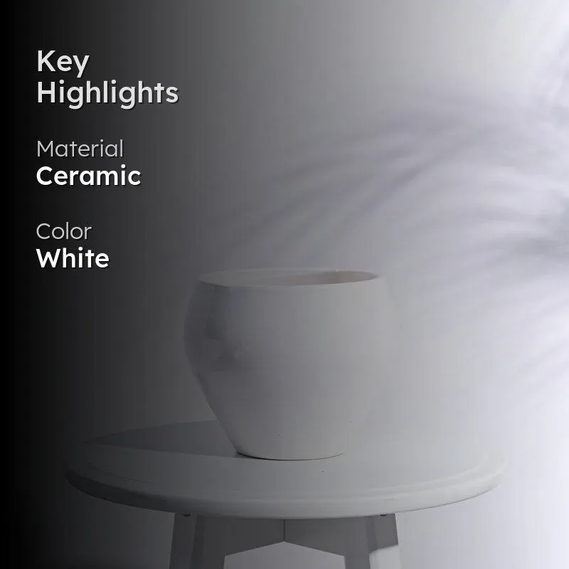 Ugaoo Apple White Ceramic Pot- Medium media 2