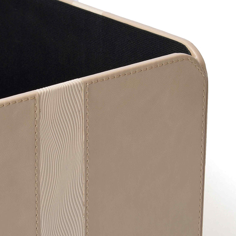 Veltrix Faux Leather Dust Bin - Beige media 4