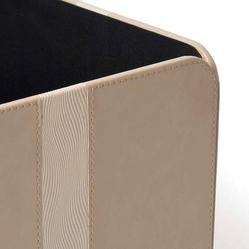 Veltrix Faux Leather Dust Bin - Beige media 4
