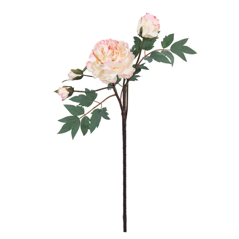 Artificial Realistic Peony Flower Stick - Pink media 4