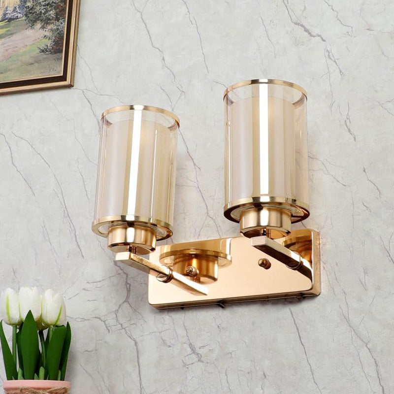Mirell Dual Glass Wall Lamp With Metal Base media 3