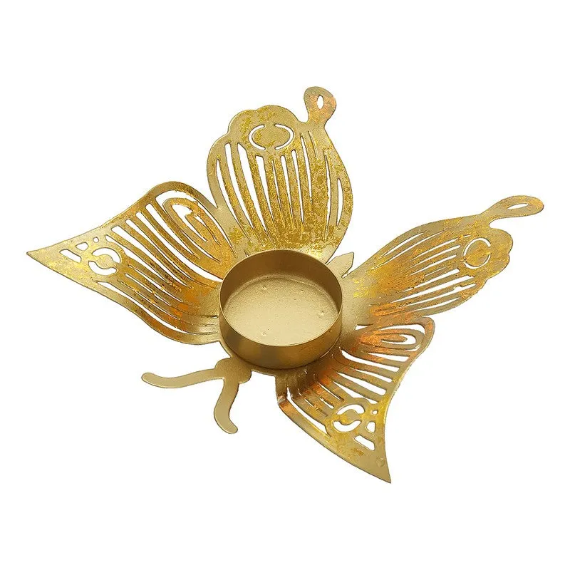Golden Butterfly Metal Tealight Holder - Set Of Two media 4