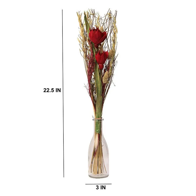Roseair Artifcial Flower With Glass Vase media 5