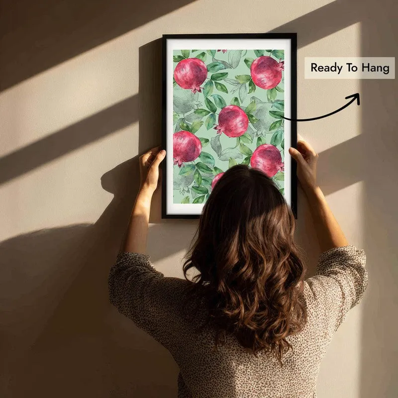 Blush Pomegranate Archival Canvas Wall Art - Black media 6