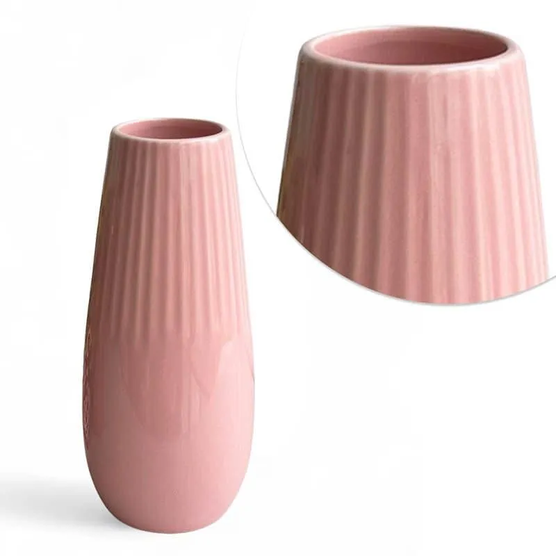 Redvo Ceramic Vase - Pink media 3