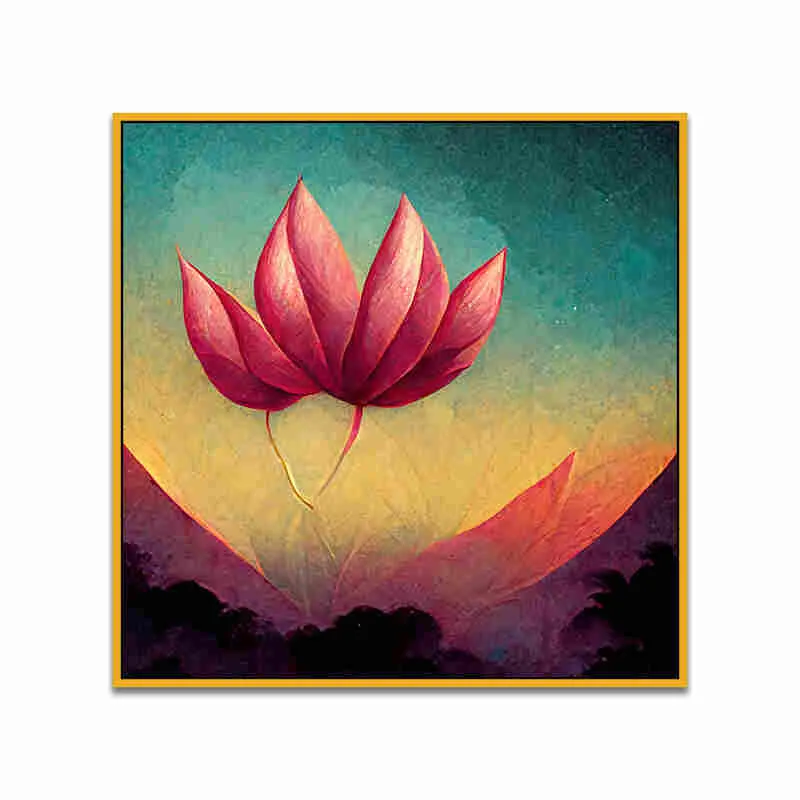 Lotus Solitude Canvas Wall Art With Frame media 5