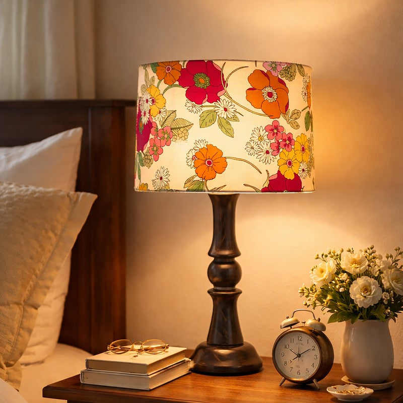Floral Echo Wooden Table Lamp