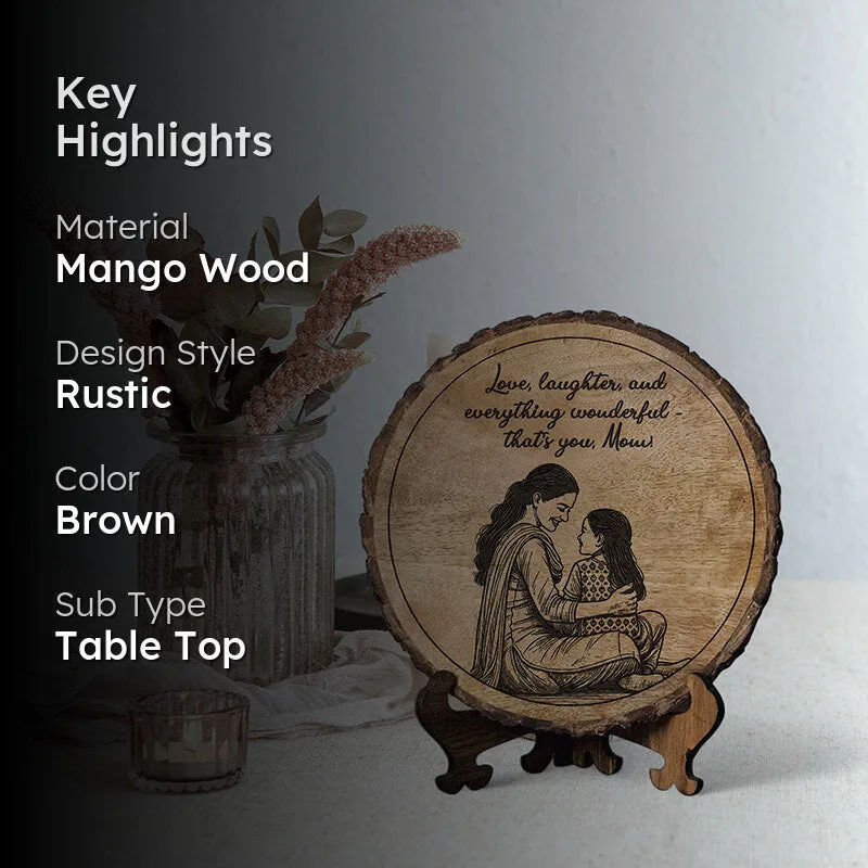 Love, Laughter & Everthing Wood Showpiece - Round media 2