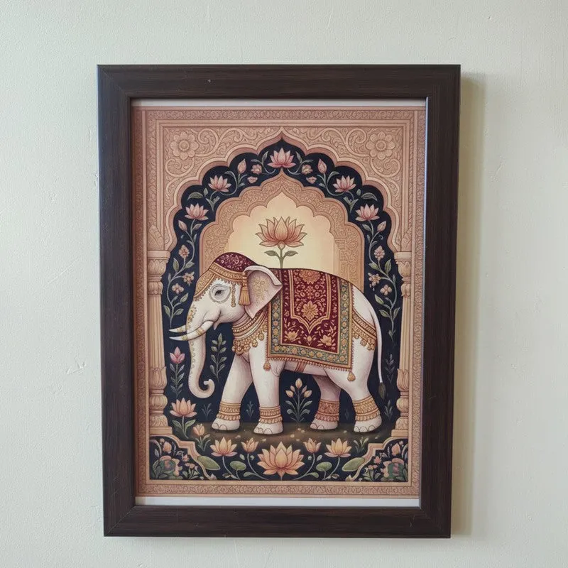 Divine Muse & Peacock Wall Painting With Frame - Set Of Four media 6