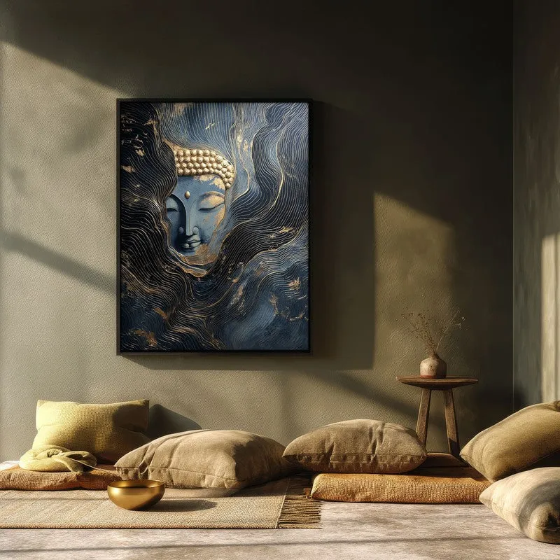 Nebula Buddha Archival Paper Wall Painting With Black Frame media 3