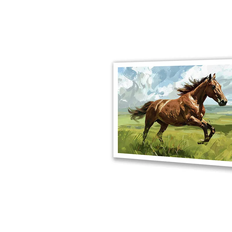 Galloping Roan Stallion Wall Art with White Frame media 4