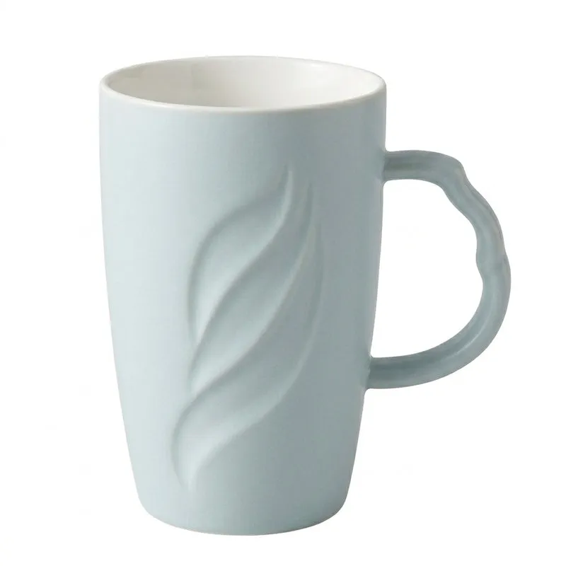 Wavy Ceramic Coffee Mug (400 mL) - Light Blue media 5