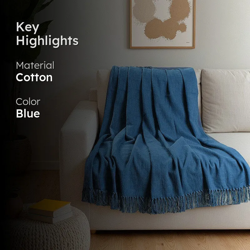 Lightweight Decorative Throw Blue media 2