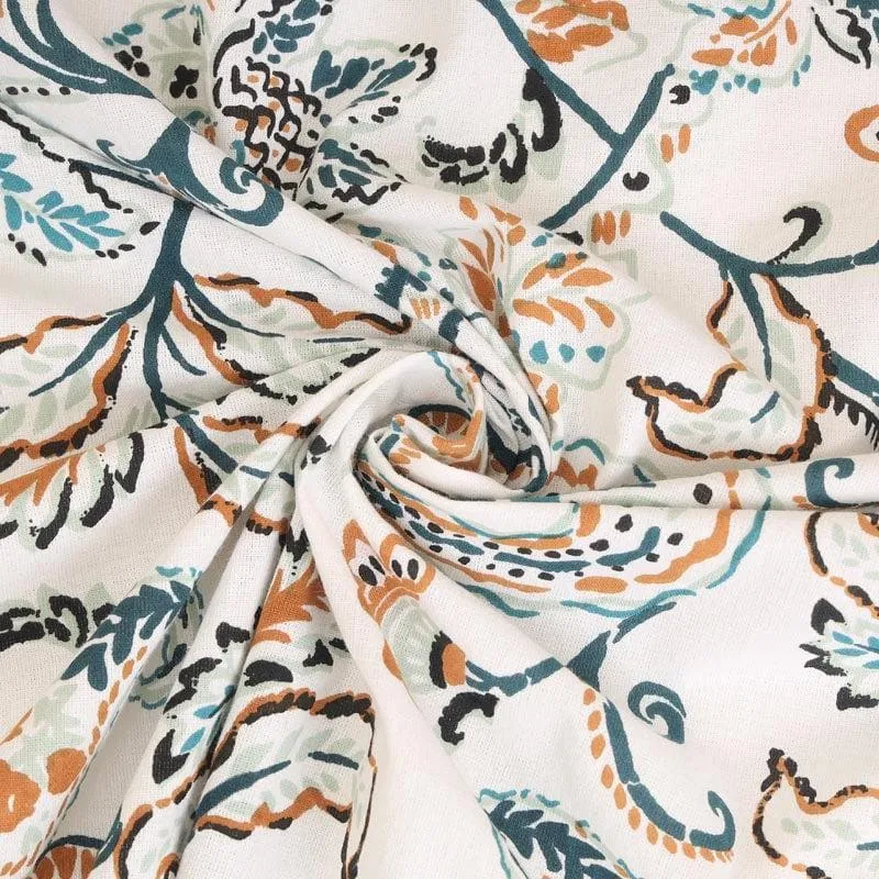 Floral Flush Cotton Bedsheet (Blue) - 144 TC media 5