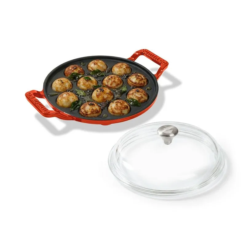 Cumin Co Enamel Cast Iron Paniyaram Pan - Rust media 4
