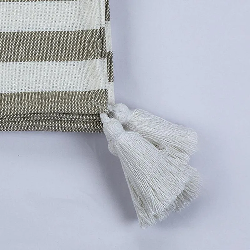 Driftwood Weave Striped Cotton Throw - Grey media 5