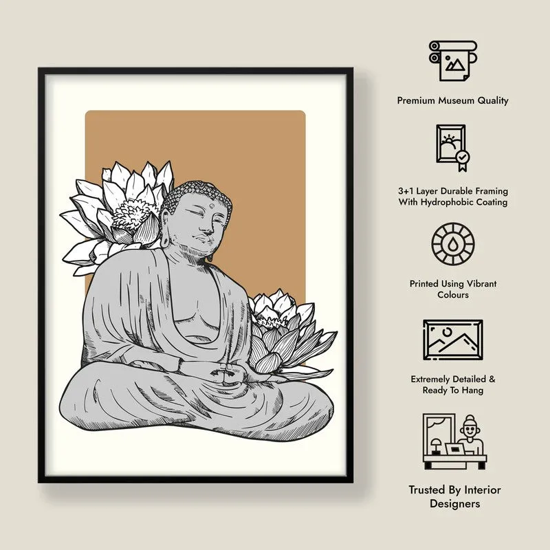 Shi Kamala Buddha Archival Paper Wall Art With Frame media 9
