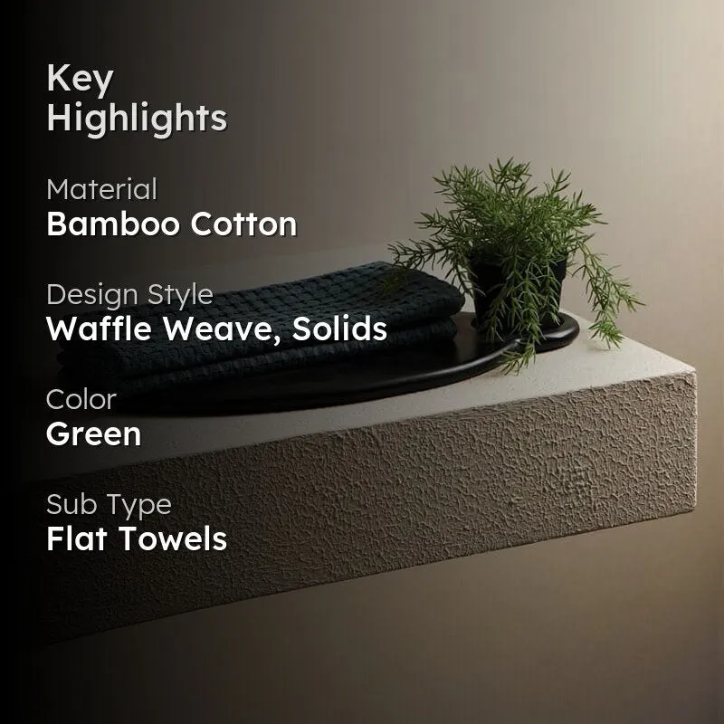 Beehive Bamboo Texture Waffle Hand Towel (Ash) - Set Of Two media 2