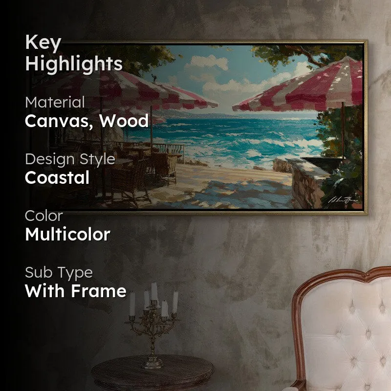 Striped Solitude Canvas Wall Painting With Frame media 2