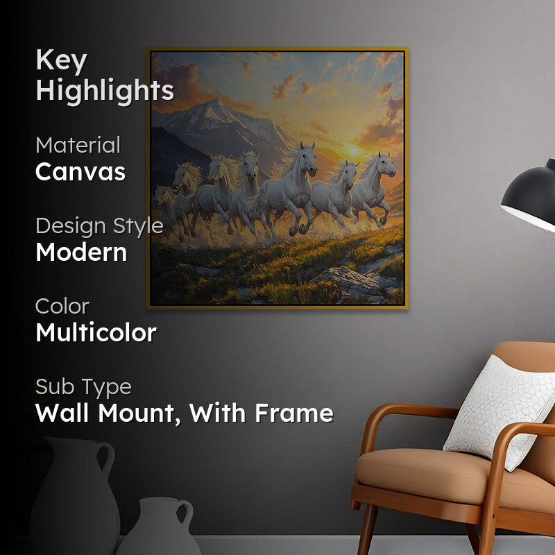 Galloping Vista Canvas Wall Art With Frame media 2