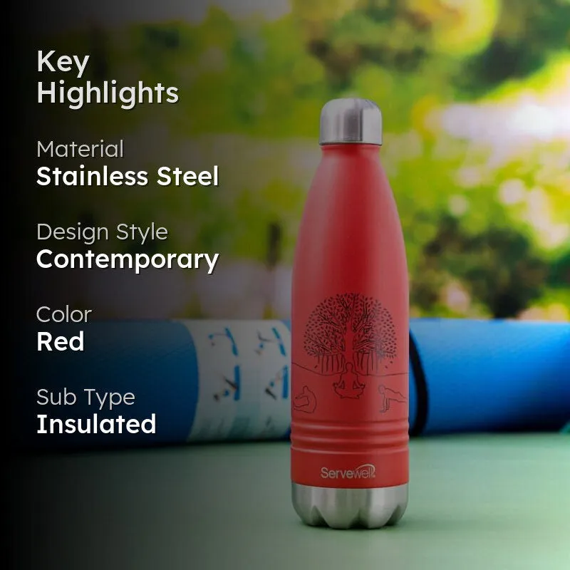 Zen Sip Hot & Cold Thermos Bottle (Red) - 750 mL media 2
