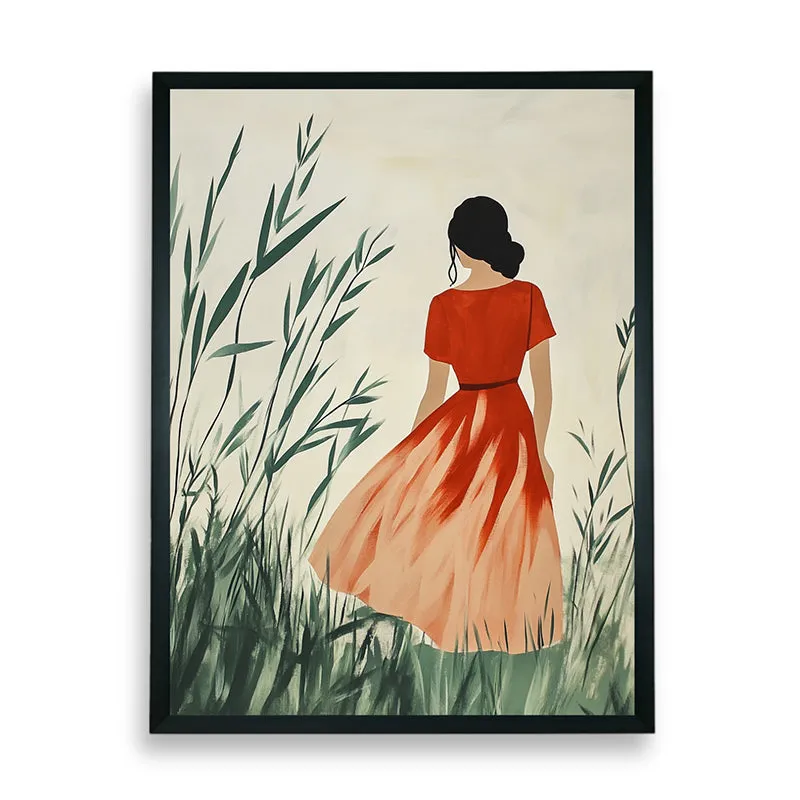 Solitary Girl Canvas Wall Art With Resin Frame media 8
