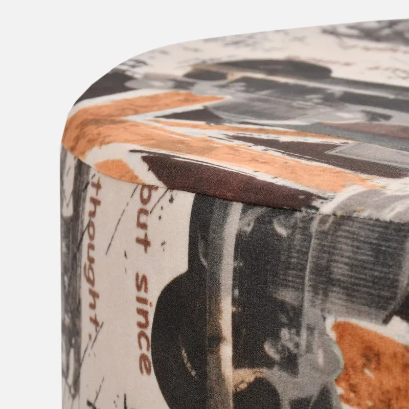 Traviso Uk Print Multicolor Engineered Wood Ottomans - Set Of Two media 5