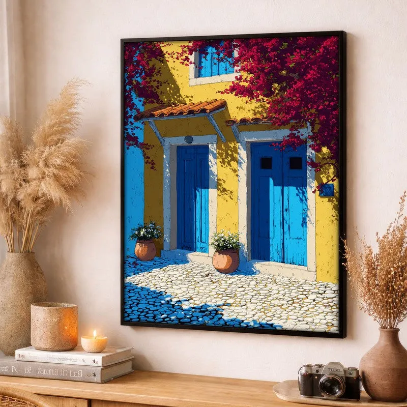 Coastline Hue Canvas Wall Painting - Black Frame media 3