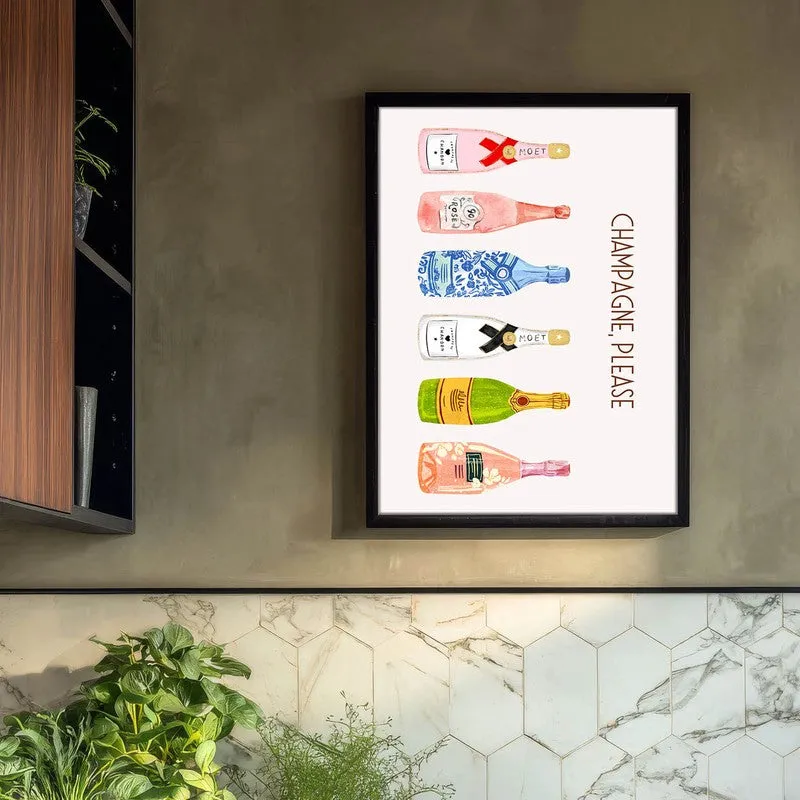 ChampagneBar Archival Canvas Wall Art - Black media 3