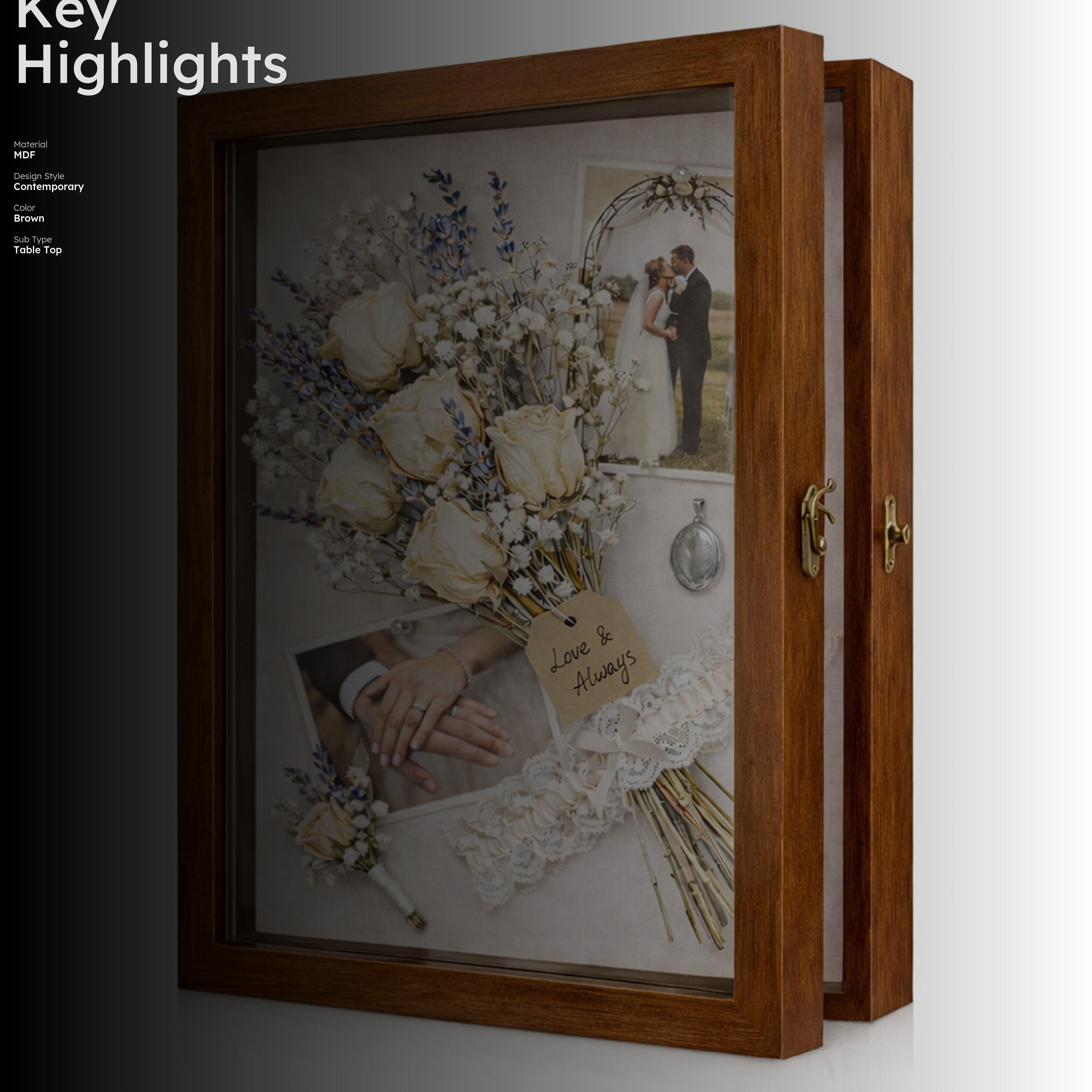 WoodEdge MDF Shadow Box - Brown media 2