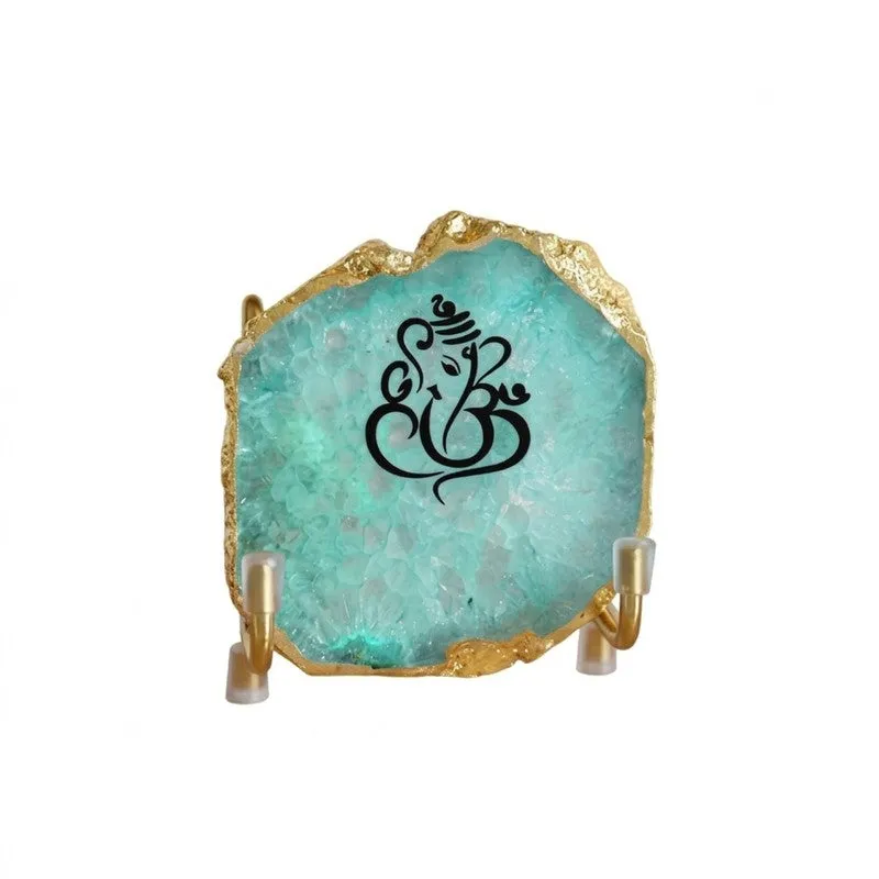 Ganesha Handcrafted Agate Religious Accent - Turquoise media 4