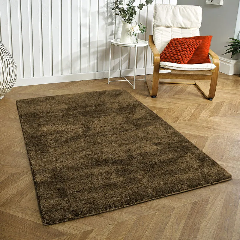 Nuo Luxe Micro Fiber Area Rug - Brown media 1