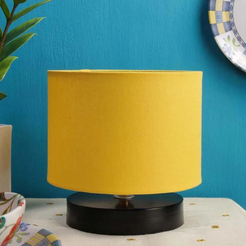 Dum Dum Fabric Table Lamp - Yellow,Black - 3