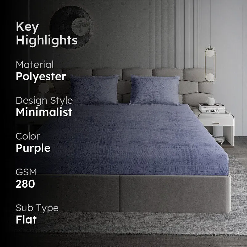 Monte Carlo Color Drift Bedsheet (Lavendor) - 280 GSM media 2