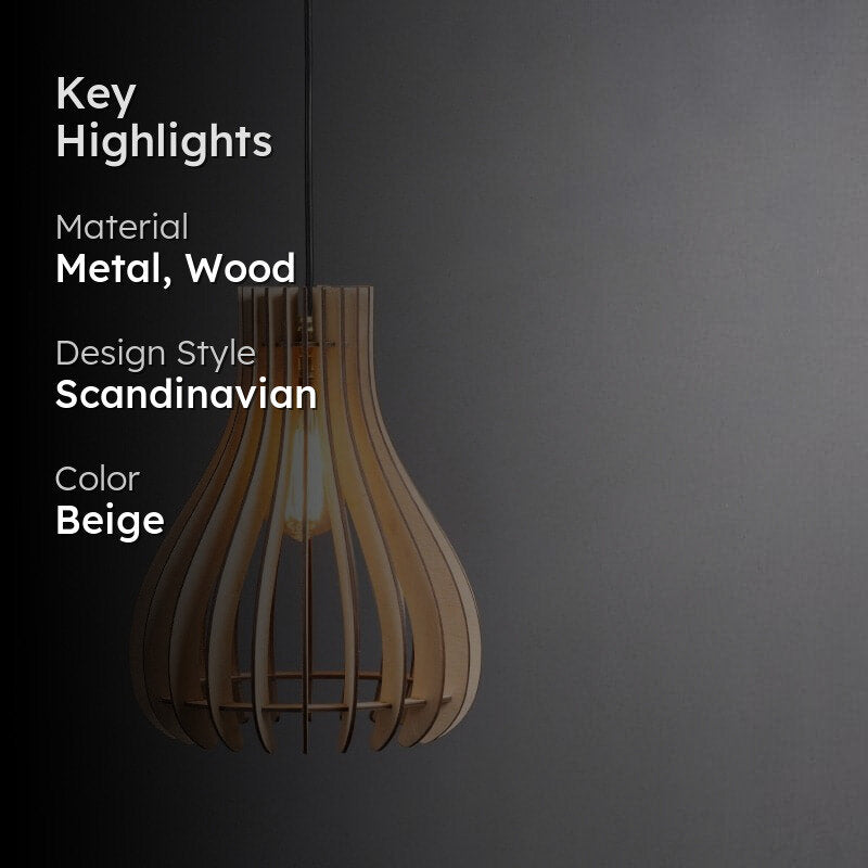 Chio Wooden Ceiling Lamp media 2