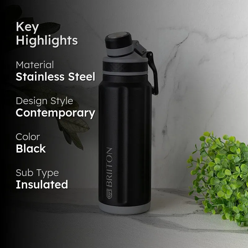 Aqua Alchemy Hot & Cold Thermos Water Bottle (Black) - 850 mL media 2