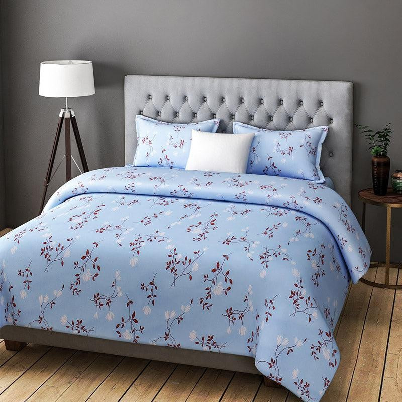 Trudaa Floral Printed Microfiber Bedsheet Old - 130 GSM - Queen/Double