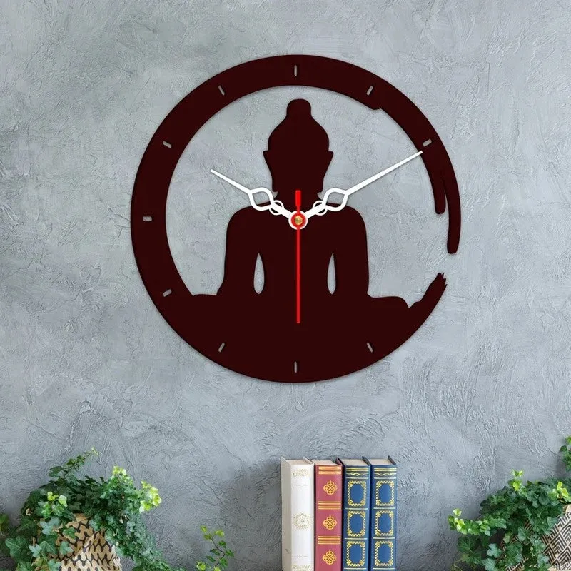 Serenity Buddha Wooden Wall Clock media 3