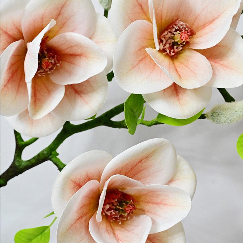 Artificial Decorative Magnolia Flower Stick - Peach media 5