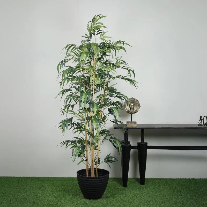 Artificial Bamboo Plant With Black Fiber Pot - 7 Feet - 4