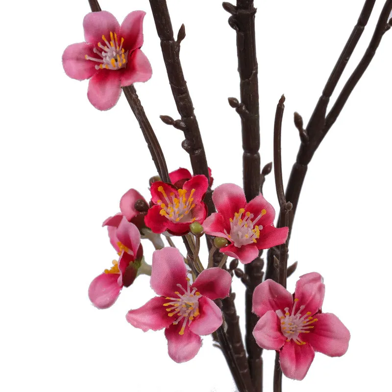 Artificial Realistic Cherry Blossom Stick - Dark Pink media 6