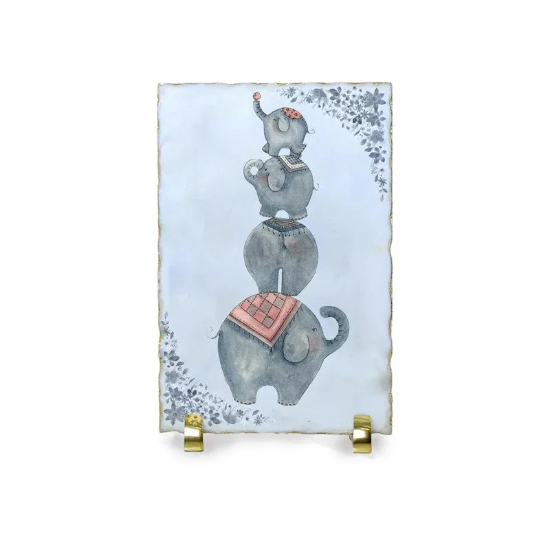 Regal Elephants Marble Showpiece media 3