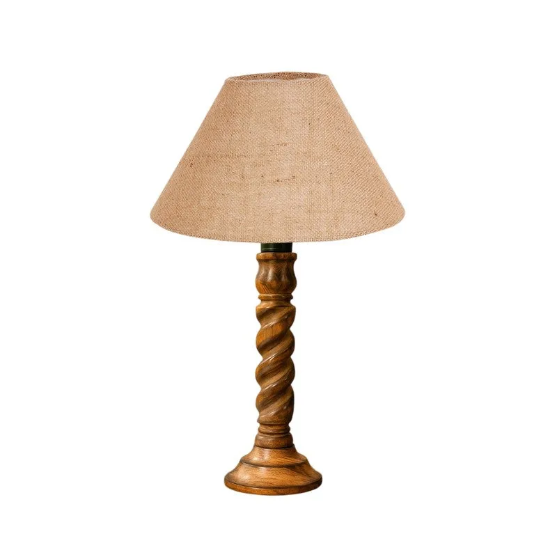 Elvane Oria Wooden Table Lamp - Beige media 5