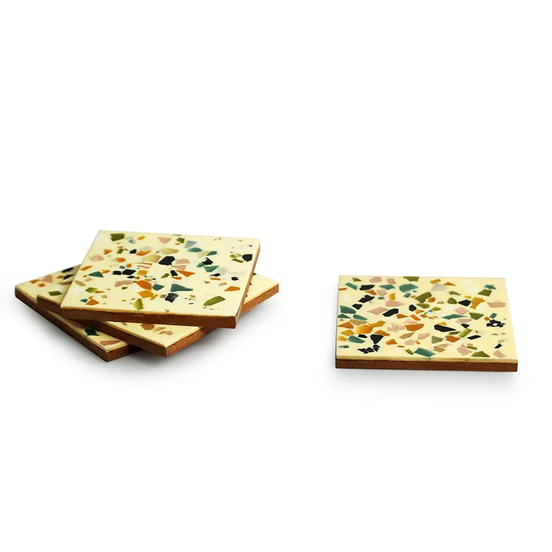 Srishti Resin & Wood Coaster - Set Of Four media 3