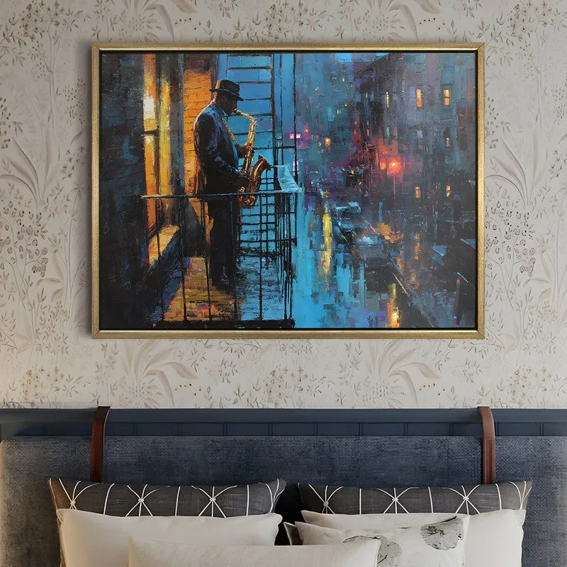 Rainlight Jazz Canvas Wall Painting With Frame media 5