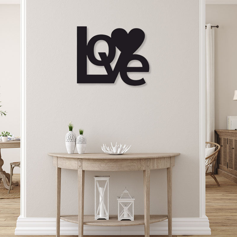 Love Black Iron Wall Accent