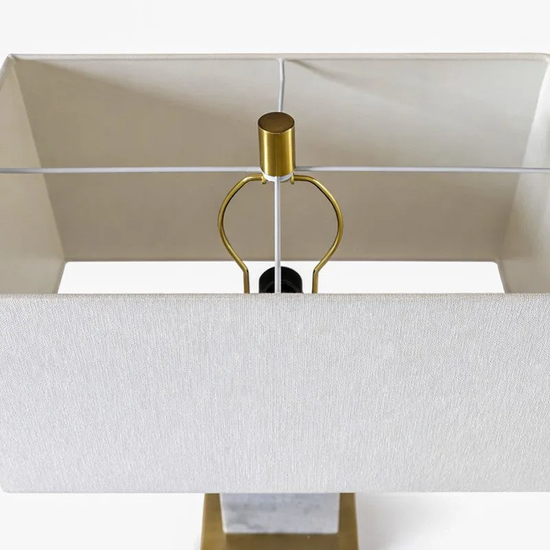 AarviDecor Vaughn Designer Marble Table Lamp - White media 5