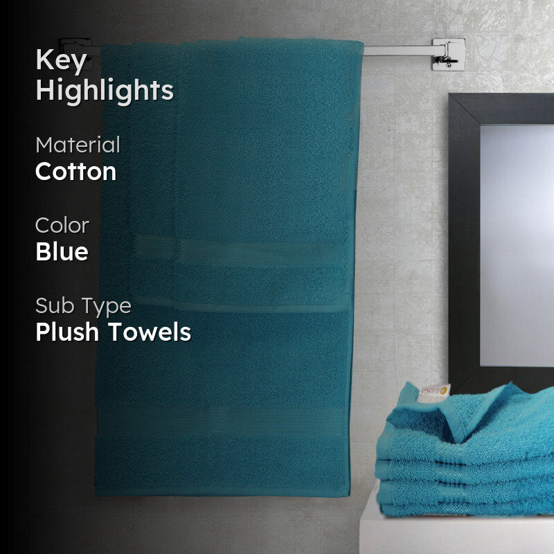 Eva Quick Dry Towel Combo (Blue) - Seven Piece Set media 2