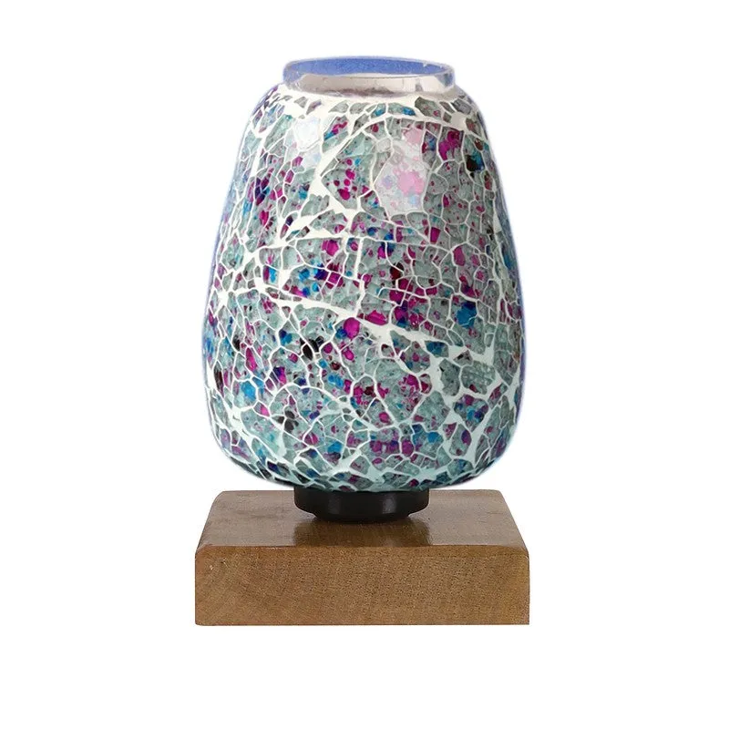 Norvessa Glass Table Lamp With Wooden Base - Multicolor media 5